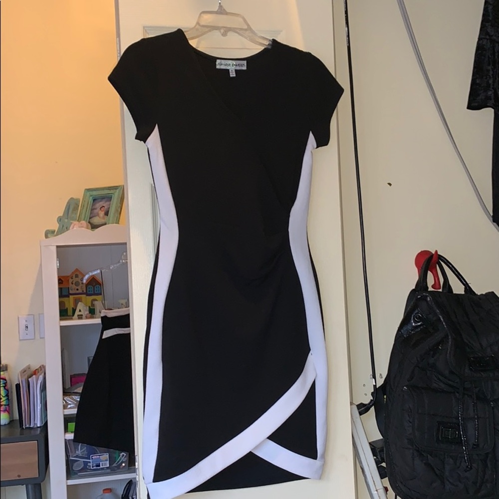 black and white bodycon dress